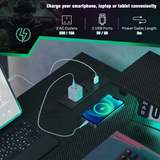 HOMCOM Reversible L-Shaped Gaming Desk with Remote-Controlled LED Lights & Storage Shelves