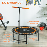 HOMCOM 40" Mini Trampoline with Adjustable Handle – Fitness Rebounder for Adults, Indoor & Outdoor, Orange