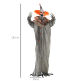 HOMCOM Halloween Clown Animatronic Prop with Light-Up Eyes – Indoor and Covered Outdoor Decoration