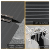 HOMCOM Folding Aluminium Wheelchair Ramp 152 x 73cm with Anti-Slip Surface – 272kg Capacity Mobility Ramp
