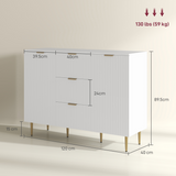 HOMCOM White Storage Cabinet & TV Stand with Adjustable Shelf – Versatile Living Room Furniture