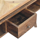 Artisan Furniture Solid Wood Coffee Table with 1 Drawer, Granary Royale Top & Nordic Legs – Classic Grey