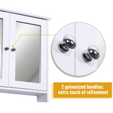kleankin Wall-Mounted Bathroom Mirror Cabinet with 2 Mirrored Doors and Adjustable Shelf – White MDF