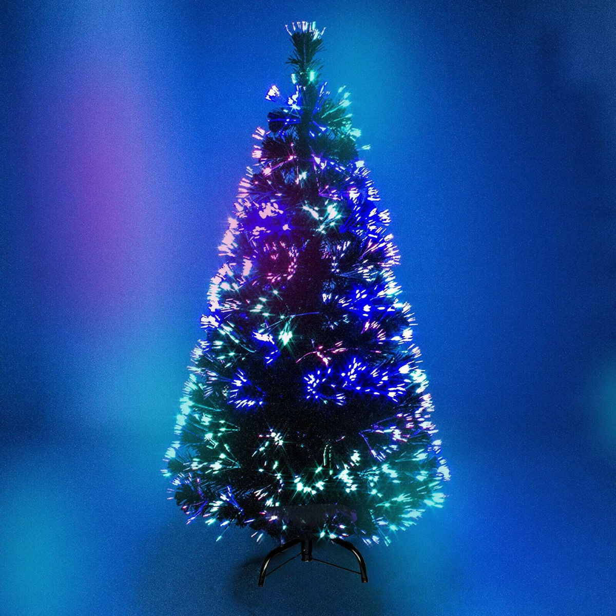 6ft (180cm) Fibre Optic Artificial Christmas Tree with Colour Changing Lights – Green