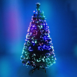 6ft (180cm) Fibre Optic Artificial Christmas Tree with Colour Changing Lights – Green