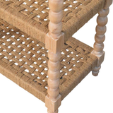 Artisan Furniture Solid Wood Savoy Bobbin Console Table with Jute Shelves & 2 Drawers – Hallway, Beige