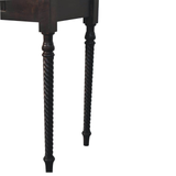 Artisan Furniture Solid Wood Cordelier Writing Desk with Rope-Twist Legs & 1 Drawer – Home Office, Dark Brown