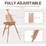 HOMCOM Folding Wooden Tripod French Art Easel with Drawing Board – Adjustable, Portable Painting Stand