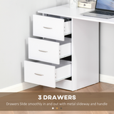 120cm Computer Desk with 3 Shelves & Drawers – Home Office Workstation, White