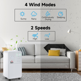HOMCOM Portable Dehumidifier 12L/Day with 2000ml Tank – Quiet Damp Control for Home & Laundry Room