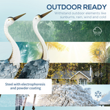 Outsunny Steel Crane Garden Ornaments – 2 Pcs, Multi-Colour