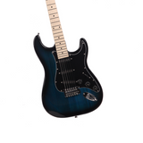 Glarry GST Electric Guitar Kit with Black Pickguard, Basswood Body & Maple Neck – Beginner Set, Dark Blue