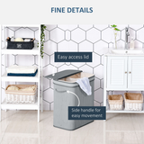 HOMCOM 100L Bamboo Laundry Basket with Flip Lid and Removable Lining – Water-Resistant Hamper, Grey