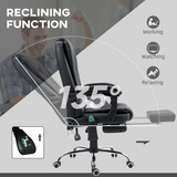 Vinsetto Heated Massage Office Chair with 6-Point Vibration, 135° Recline & Footrest – Black PU Leather