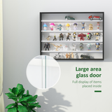 HOMCOM 5-Tier Wall Display Cabinet with Glass Doors & Adjustable Shelves – Collectibles Storage, Black/White