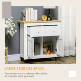 HOMCOM Freestanding Sideboard Kitchen Cupboard with Drawers & Cabinet – Large Tabletop Storage
