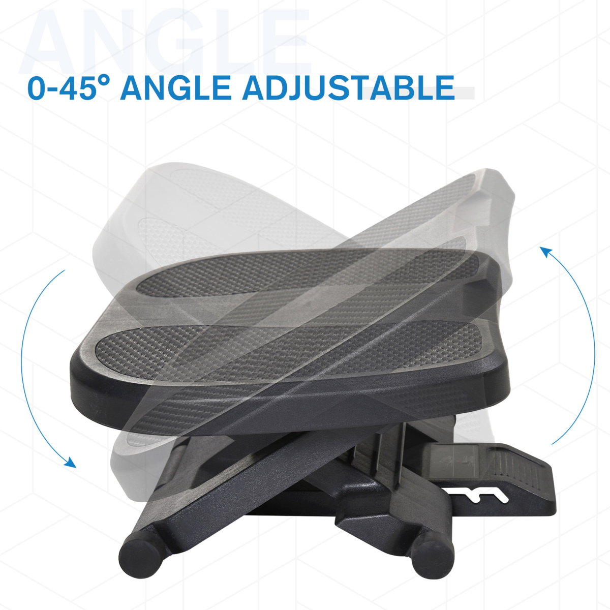 HOMCOM Adjustable Under-Desk Footrest with 3 Height Positions & 0–30° Tilt – Anti-Slip Textured Top
