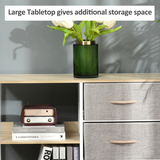 Chest Dresser with 3 Removable Fabric Drawers & Shelves – Metal Frame Storage Cabinet Organiser, Beige