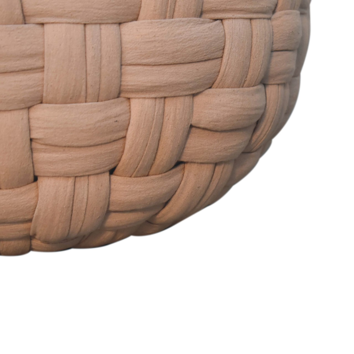 Artisan Furniture Woven Tube Pouffe in Cotton – Multi-Purpose Footstool, Side Table or Extra Seat, Cream