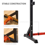 HOMCOM Adjustable Barbell Squat Rack & Dip Stand with 12 Height Positions – Home Gym Bench Press Stand, 150kg Load