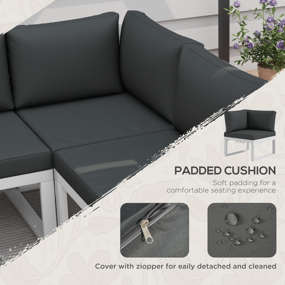 Outsunny Garden Corner Sofa Set in patio setting