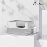 PawHut Stainless Steel Cat Litter Box with High Sides, Sand Drop Area & Scoop – Extra Large, Grey