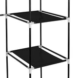 Portable Fabric Wardrobe with Hanging Rail and 6 Shelves – Zipped Dustproof Cover, 106 x 44 x 170cm, Black