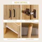 HOMCOM Modern 2-Door Wardrobe with 2 Drawers & Hanging Rail – Natural Bedroom Storage