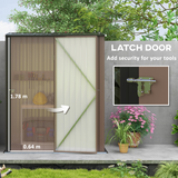 Outsunny Steel Garden Shed with Lockable Door and Sloped Roof – Outdoor Tool Storage, 161.5 x 94.5 x 196 cm