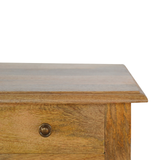 Artisan Furniture Solid Mango Wood Telephone Table, 1 Drawer & 2 Shelves – Hallway Storage, Oak-Effect Beige