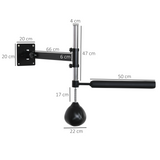 HOMCOM Wall Mounted Speed Bag with Adjustable Height & Steel Frame – Boxing Reflex Training Equipment, Black