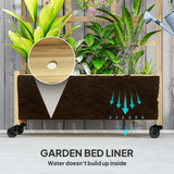 Outsunny Wooden Trellis Planter Raised Bed with Wheels & Liner, 54L – Climbing Plants, Natural Wood