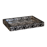 Artisan Furniture Aztec Print Bathroom Accessories Set of 6 – Soap Dispenser, Tray and Storage, White & Black