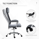 Vinsetto High Back Mesh Swivel Task Chair with Arms & Padded Seat – Nordic Style Home Office Seating, Grey