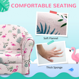 AIYAPLAY Kids Sofa Chair with Flamingo Design – Soft Toddler Armchair for Bedroom or Playroom, Pink
