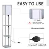 Storage Shelf Floor Lamp – Grey