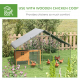PawHut Walk-In Chicken Run with Waterproof Cover, 3 x 1.7 x 1.9m – Galvanised Steel Coop Enclosure, Silver