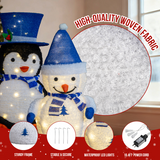 Set of 2 Lighted Plush Penguin and Snowman Christmas Decorations with 100 Warm White Lights – Indoor & Outdoor
