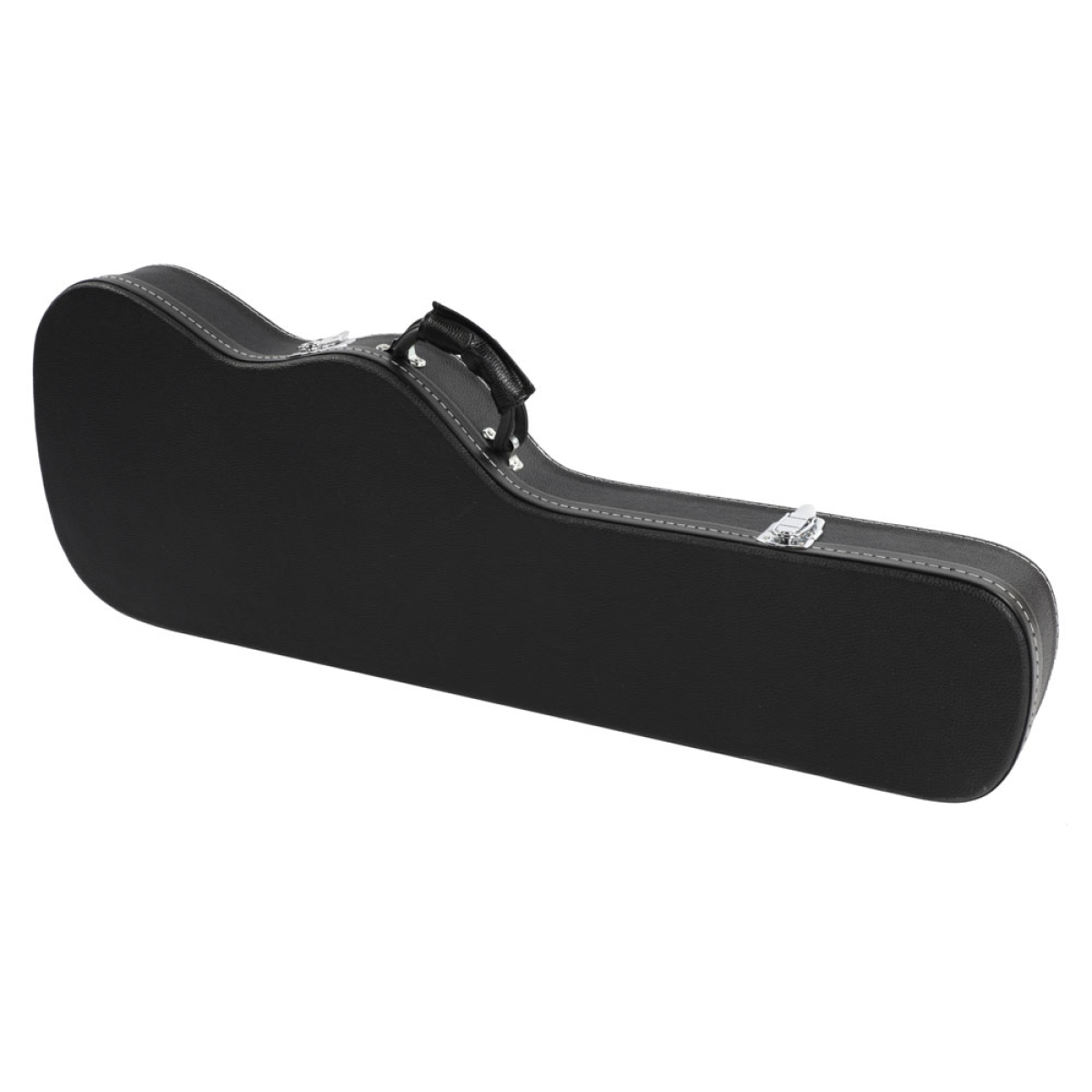 High Grade Electric Guitar Hard Case with Plush Lining and Chrome Latches – Microgroove Finish, Black