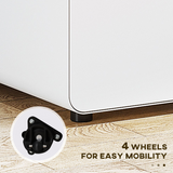 Vinsetto 3-Drawer Steel Mobile Filing Cabinet with Lock, Pencil Tray & Wheels – Home Office Storage, White