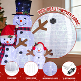Set of 3 Lighted Snowman Family Christmas Decorations with 270 White Lights – Indoor & Outdoor Display