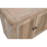 Indian Hub Hudson Carved Mango Wood 4 Door Large Sideboard – Hand-Crafted Storage Cabinet