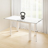 HOMCOM Extendable High Gloss Dining Table for 4–6 with Flip Centre Leaf – Extends 120–160cm, White