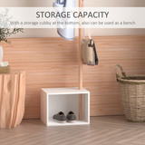 HOMCOM Hallway Coat Rack Stand with Storage Bench & Shoe Cubby – Entryway Organiser