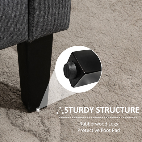HOMCOM Curved Loveseat wood leg detail