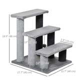 Compact Cat Tree with Step Platform, Scratching Posts and Hanging Ball – Easy-Access Cat Climber, Light Grey