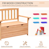 Outsunny Garden Storage Bench with 164L Hidden Storage – All-Weather Solid Fir Wood Seat Box, 200kg Capacity