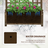 Outsunny Brown Garden Planter with Climbing Trellis – Indoor Outdoor Plant Support for Vines