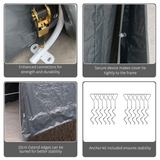 Outsunny Heavy Duty Garden Storage Tent, 2.8 x 2.4 x 2.4m – Bike and Tool Shelter, Dark Grey