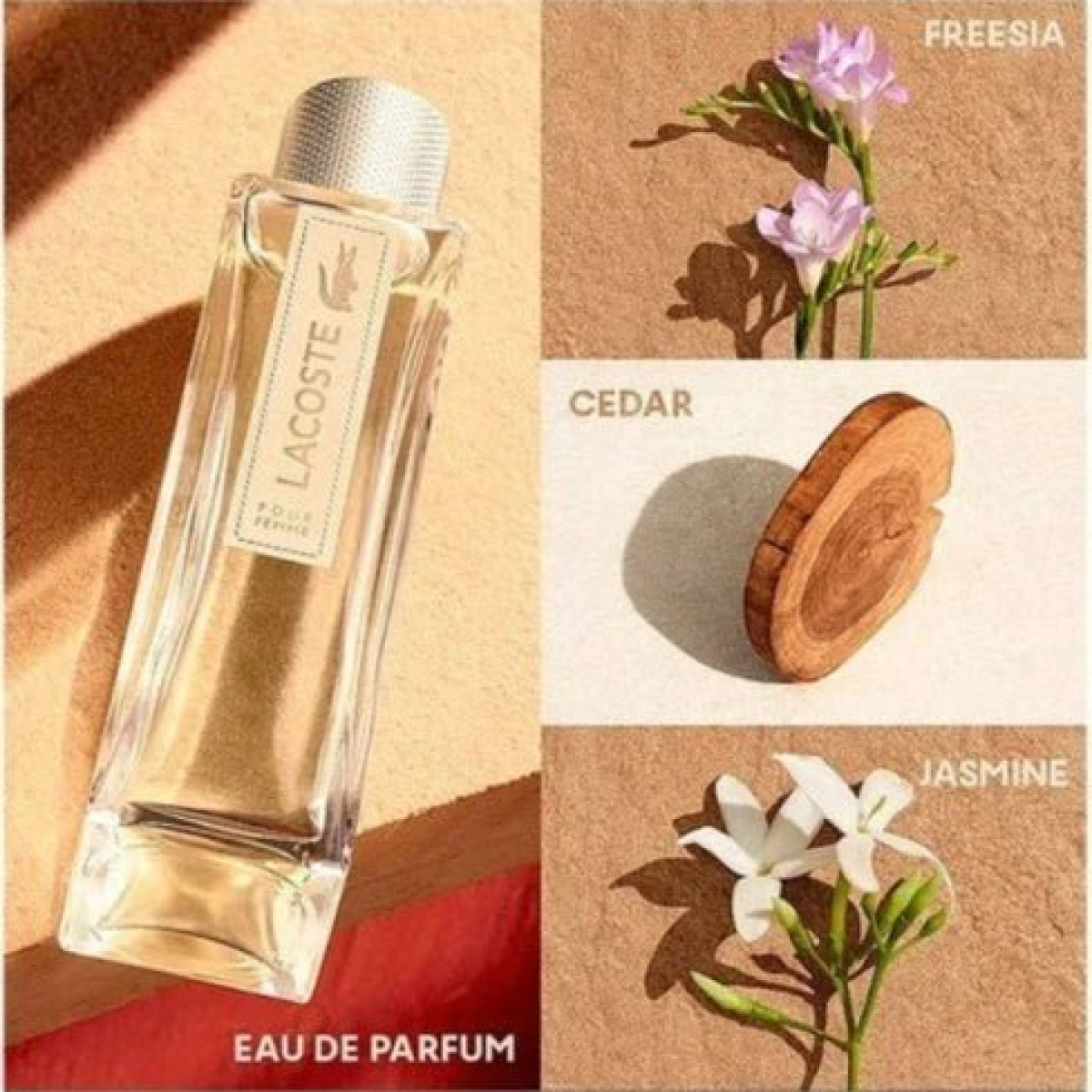 Lacoste Pour Femme Eau de Parfum Spray 90ml – Floral, Woody Fragrance for Women